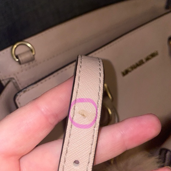 Michael Kors Selma Pink Leather Satchel Purse w/ Wallet & Real Rabbit Fur Charm - Picture 4 of 10